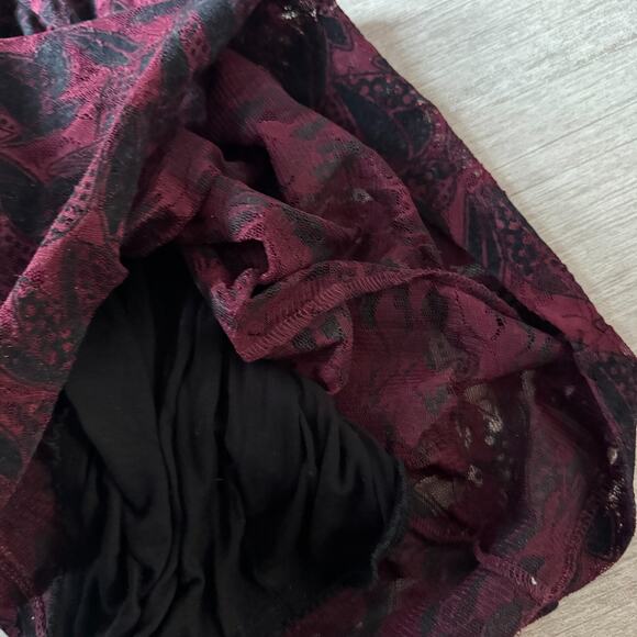 Anthropologie Maeve Elorn Sheath Dress Women 6 Floral Velvet Lace Dark Romance - Picture 4 of 7